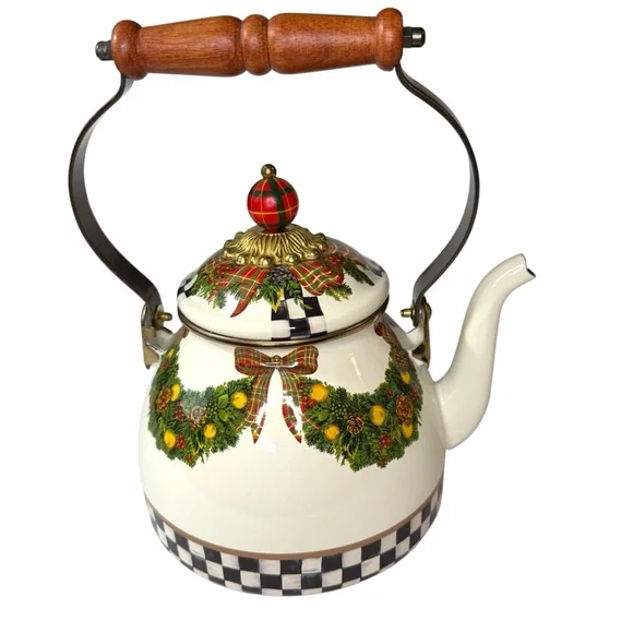 MacKenzie-Childs Evergreen 2 Quart Tea Kettle